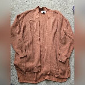 Women's Open Front Knit Cardigan Sweater - Rust